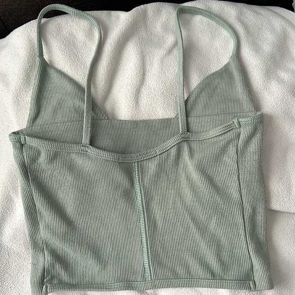 Joah Brown Triangle Cut Cami in Sage flex rib - Picture 4 of 6